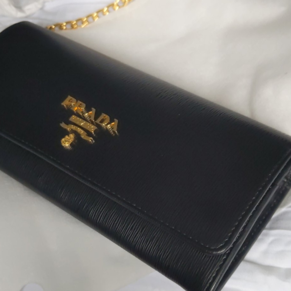 Brand New Prada Wallet on Chain Vitello Black - Picture 10 of 10